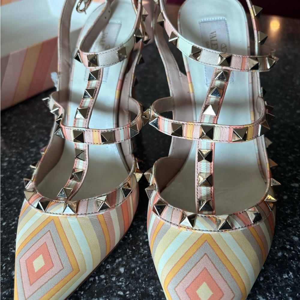 Valentino Women's Pastel Rockstud Heels
